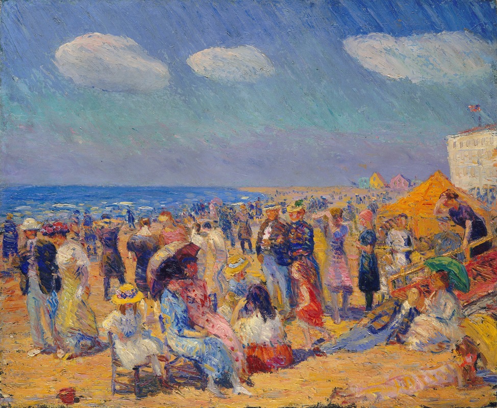 William James Glackens - Crowd at the Seashore