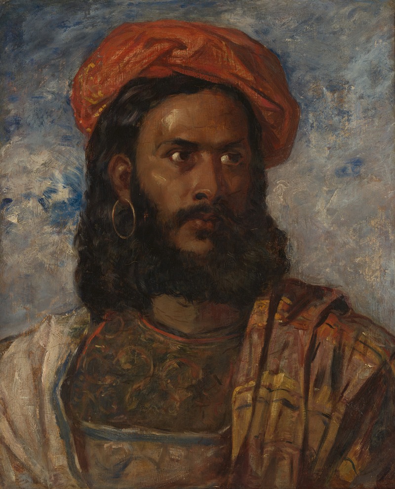 William James Müller - Study of a Man, Bust-Length, in Moorish Costume