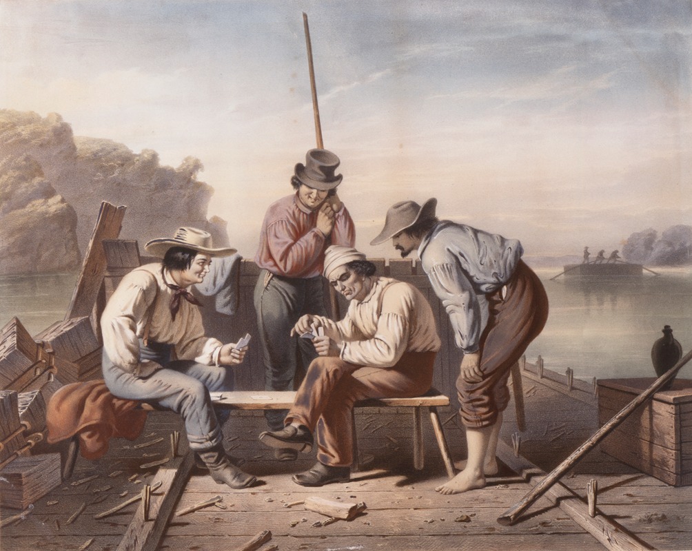 Claude Regnier - In a Quandry, Mississippi Raftmen Playing Cards