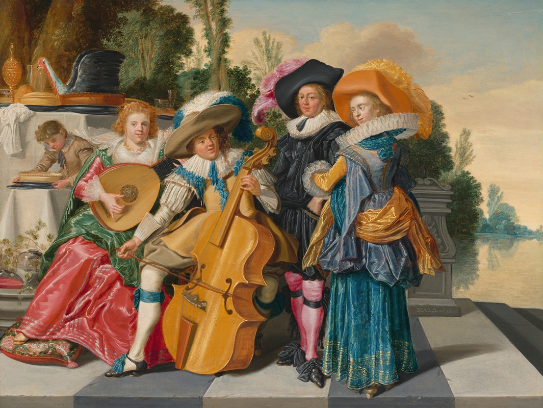 Dirck Hals - Merry Company on a Terrace