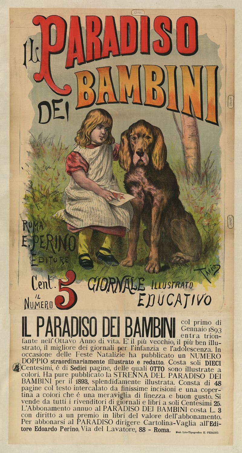 Ottavio Rodella Tavio - Il Paradiso dei bambini giornale illustrato educativo