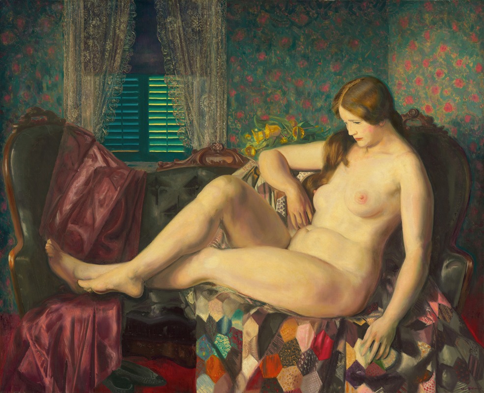 George Wesley Bellows - Nude with Hexagonal Quilt