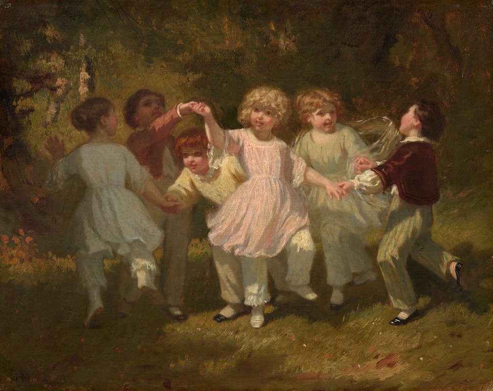 Hugues Merle - Children Playing in a Park