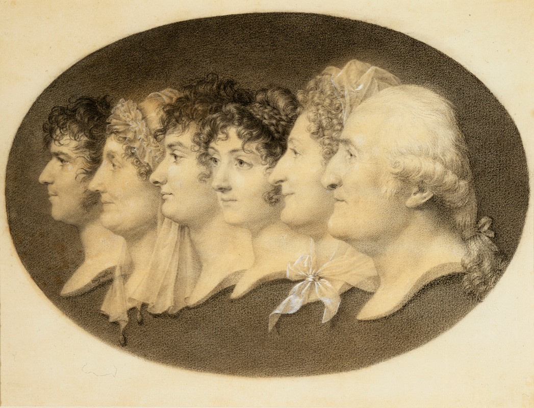 Jean-Baptiste-Jacques Augustin - Profile Portrait of Augustin and His Family