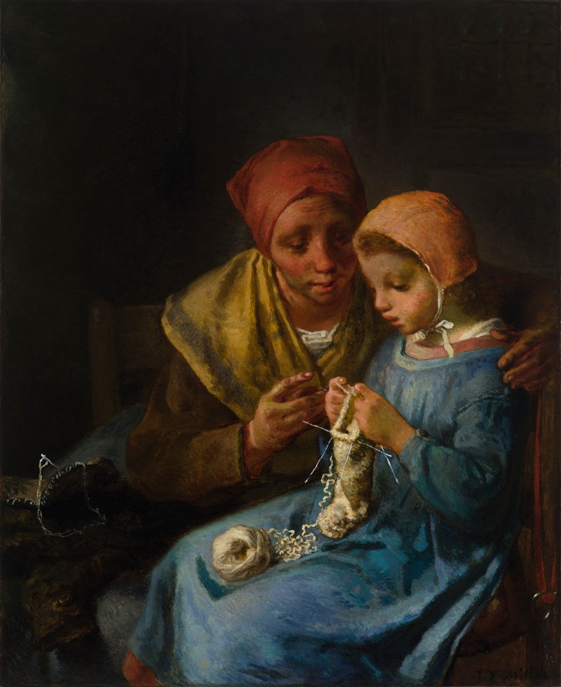 Jean-François Millet - The Knitting Lesson