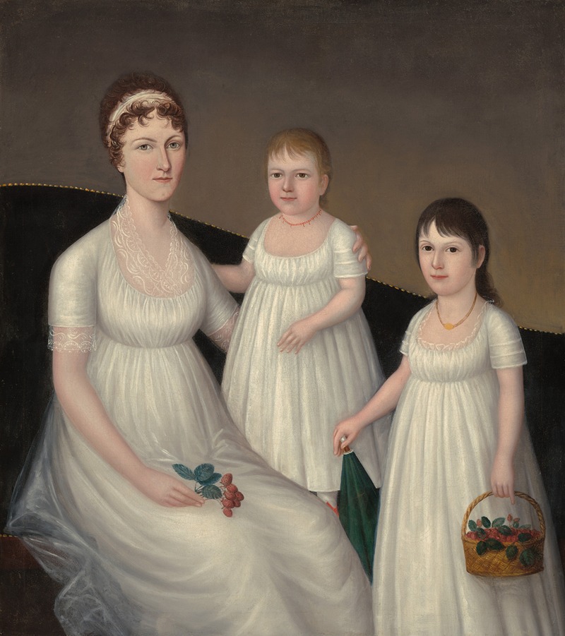 Joshua Johnson - Grace Allison McCurdy (Mrs. Hugh McCurdy) and Her Daughters, Mary Jane and Letitia Grace