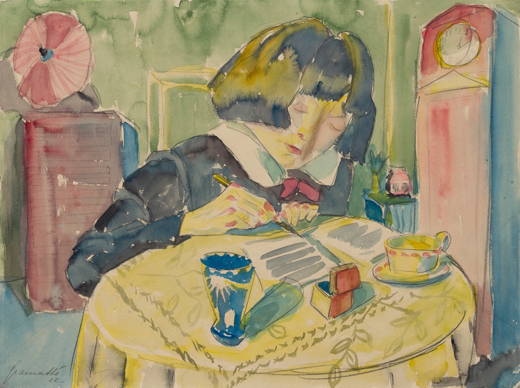 Walter Gramatté - Woman Writing (Sonia Gramatté)