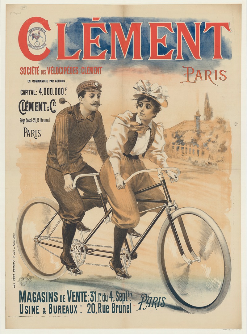 Pal (Jean de Paleologue) - Clément, Paris. Société des vélocipèdes Clément