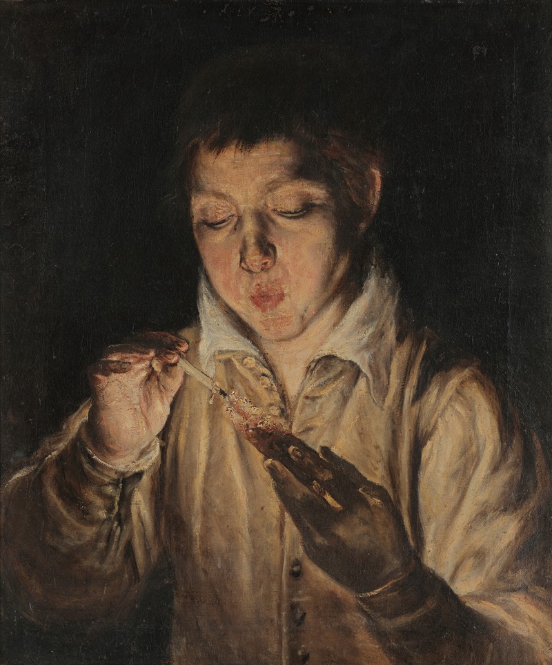 El Greco (Domenikos Theotokopoulos) - Boy Blowing an Ember