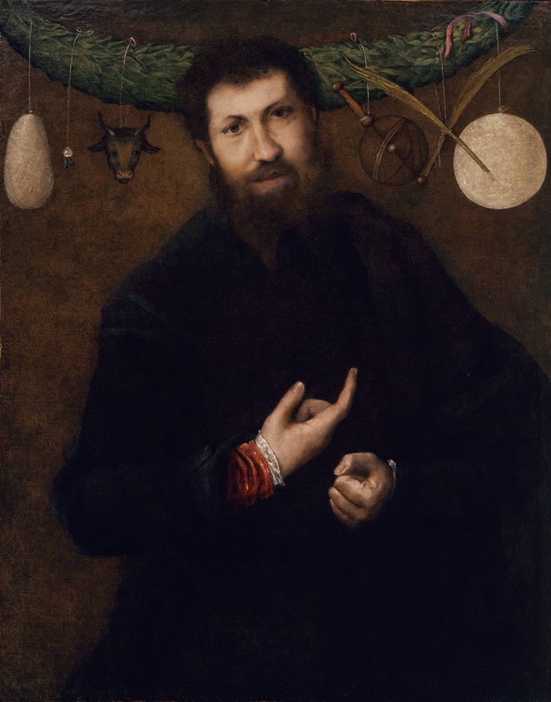 Lorenzo Lotto - Portrait of a Man with Allegorical Symbols