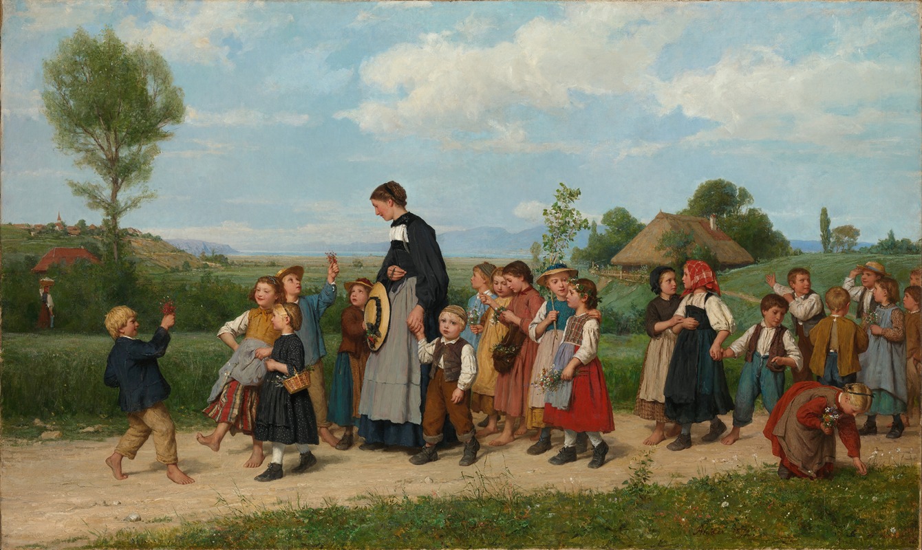 Albert Anker - The school walk