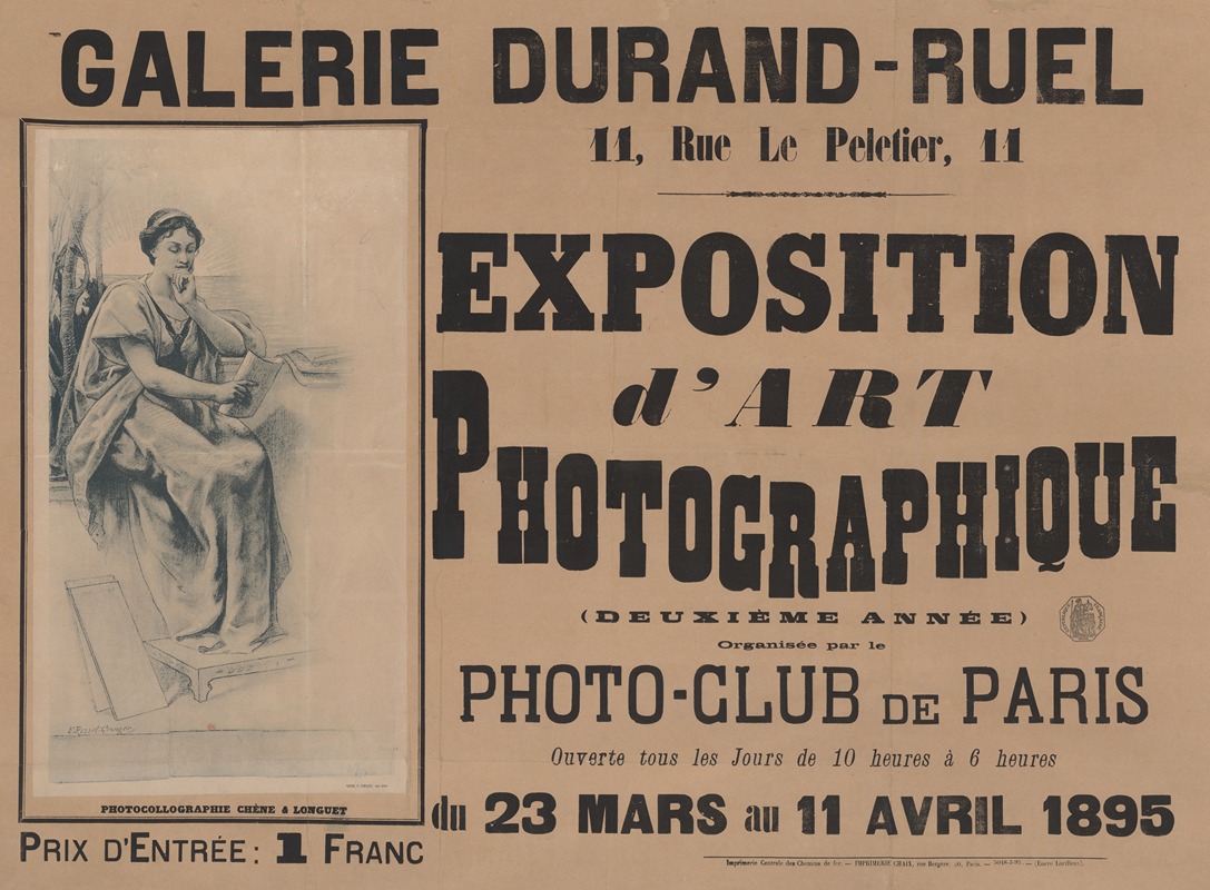 Paul Édouard Rosset-Granger - Galerie Durand-Ruel. Exposition d’art photographique (deuxième année)