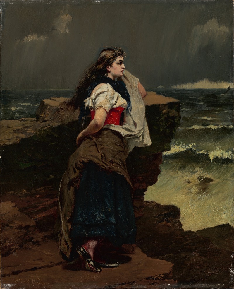 Frank Buchser - Fisher girl by the sea