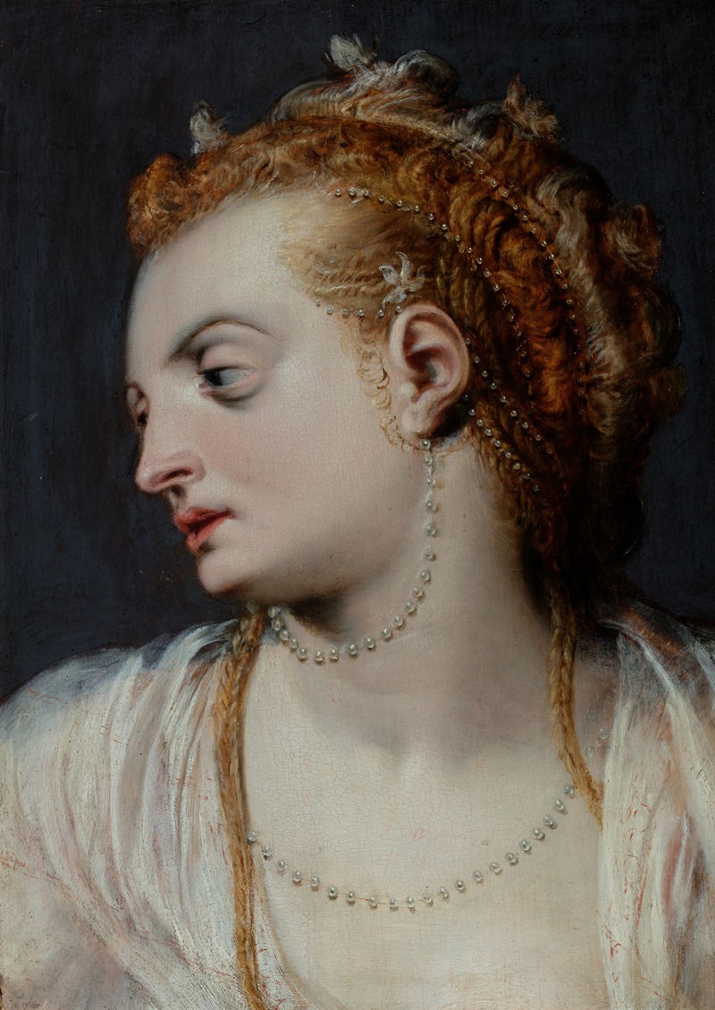 Frans Floris - Studie hlavy mladé ženy v bílém