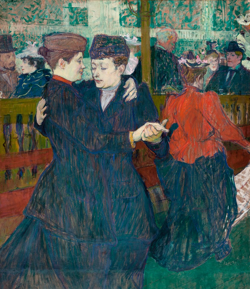 Henri de Toulouse-Lautrec - At the Moulin-Rouges, Two Women Walzing