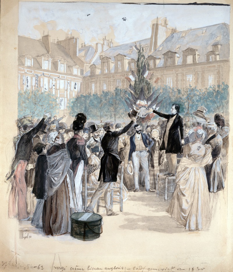 Hermann Vogel - Victor Hugo plantant l’arbre de la liberté place Royale en 1848