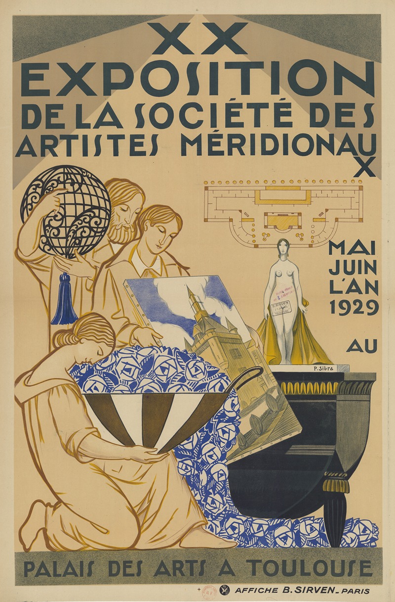 Paul Sibra - XX Exposition de la société des artistes méridionaux, mai-juin l’An 1929 au Palais des Arts à Toulouse