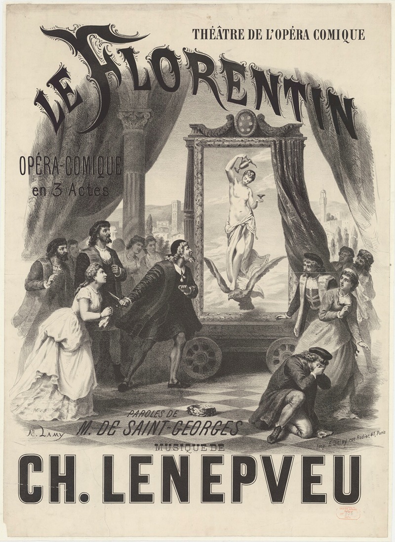 Pierre-Auguste Lamy - Théâtre de l’Opéra-Comique. Le Florentin. Opéra-comique en 3 actes