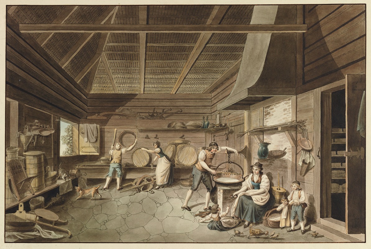 Karl Ludwig Zehender - L’Interieur d’un Chalet dans le Simmenthal