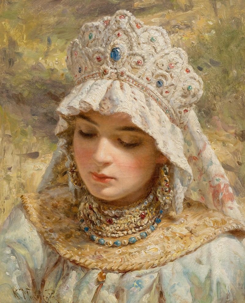 Konstantin Makovsky - Bildnis einer Dame mit Kokoschnik