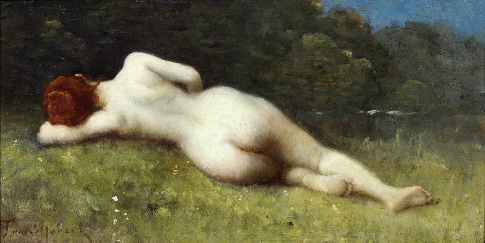 Paul Désiré Trouillebert - Female nude in a landscape