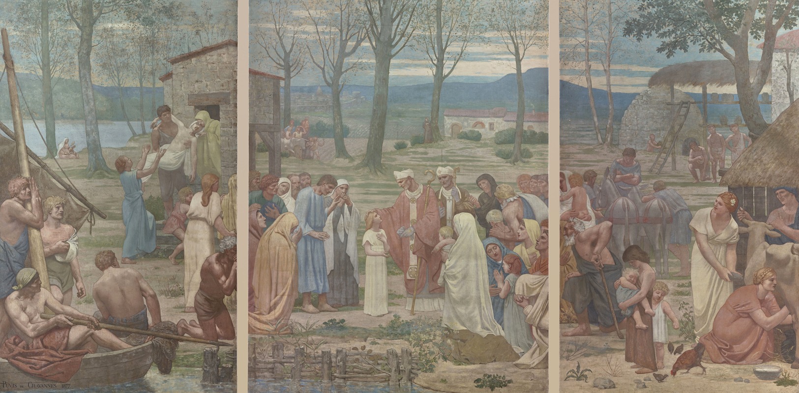 Pierre Puvis de Chavannes - La Rencontre de sainte Geneviève et de saint Germain