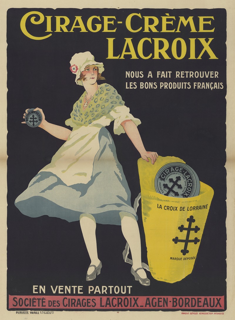 Publicité Wall - Cirage – crème Lacroix. Nous a fait retrouver les bons produits français