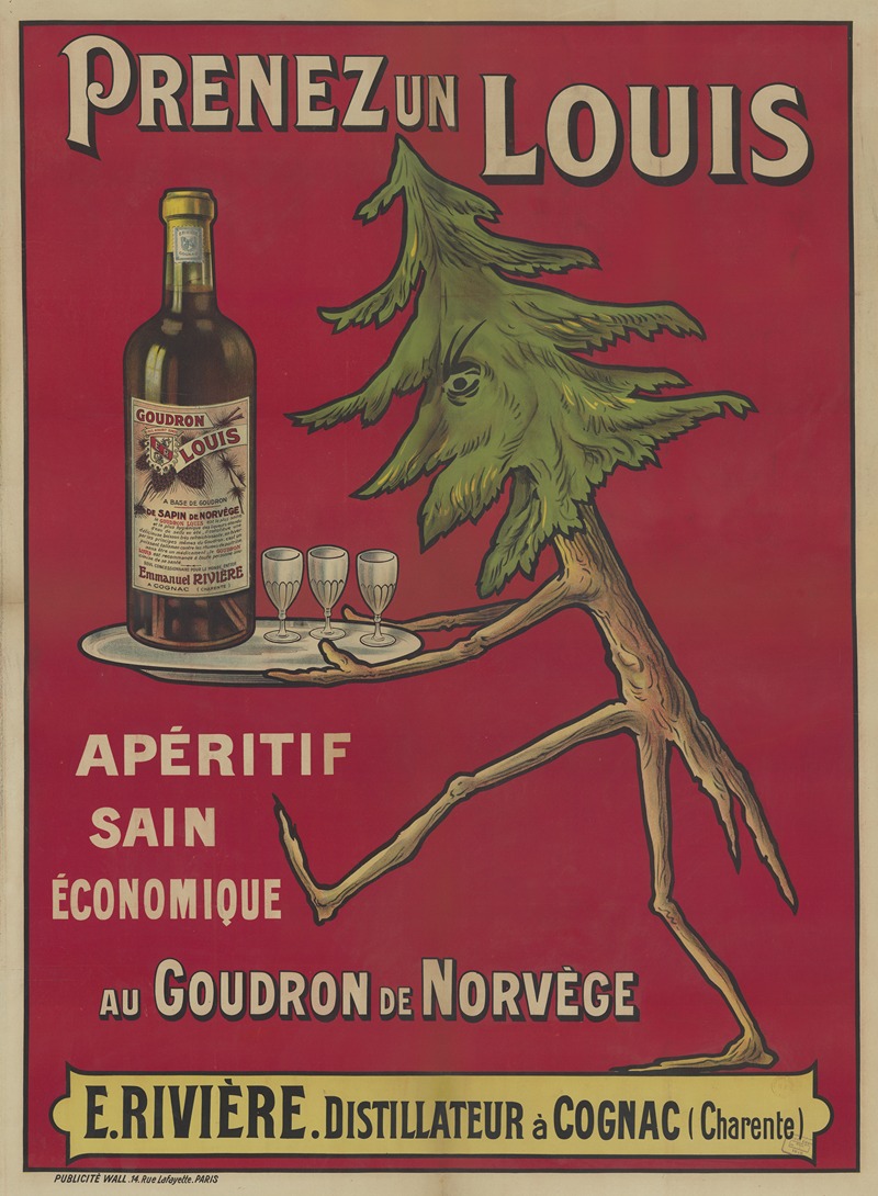 Publicité Wall - Prenez un Louis. Apéritif sain économique, au goudron de Norvège