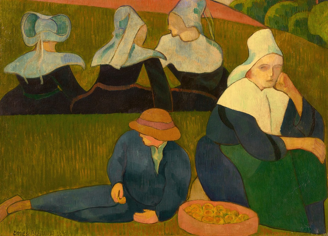 Emile Bernard - Bretonnerie (Bretonnes dans une prairie)