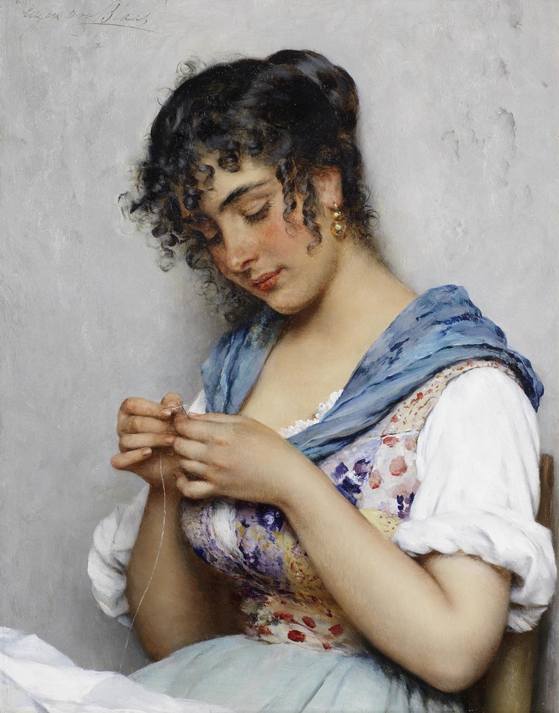 Eugen von Blaas - The Italian seamstress