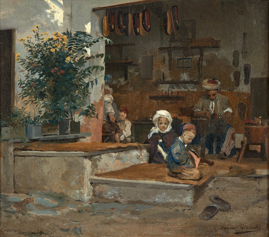 Eugène Girardet - Deux enfants devant l’échoppe