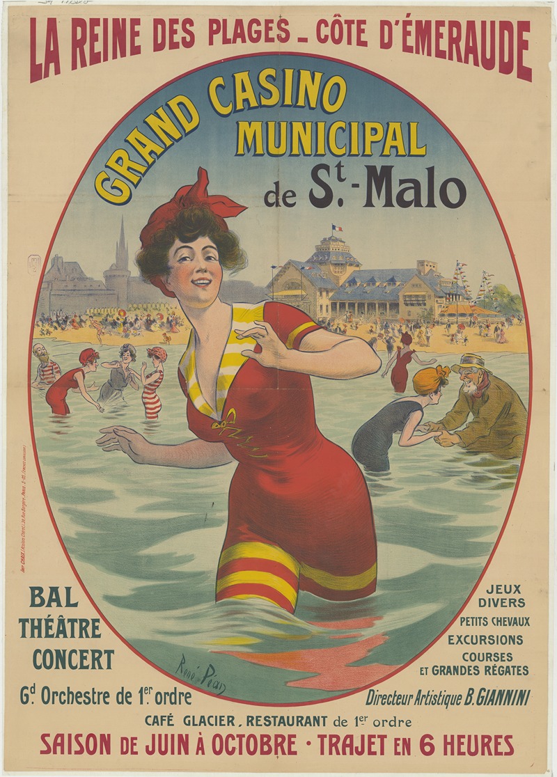 René Péan - La Reine des Plages – Côte d’Emeraude. Grand Casino municipal de St-Malo bal, théâtre, concert