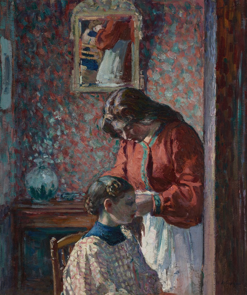 Henri Lebasque - La Coiffure (Mme Lebasque coiffant sa fille)