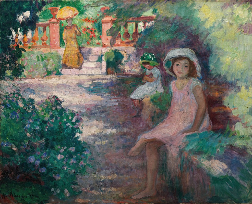 Henri Lebasque - Sous les mimosas (les filles de l’artiste)