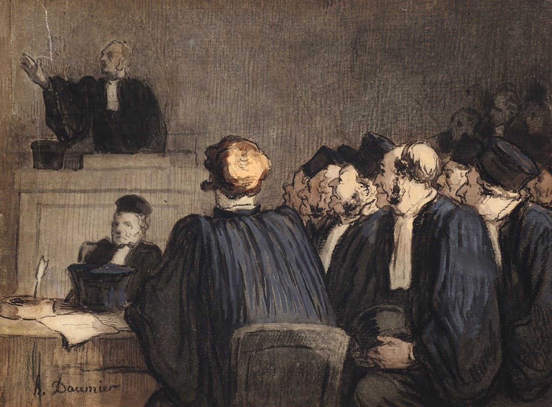 Honoré Daumier - Scène de tribunal (Le Plaidoyer)