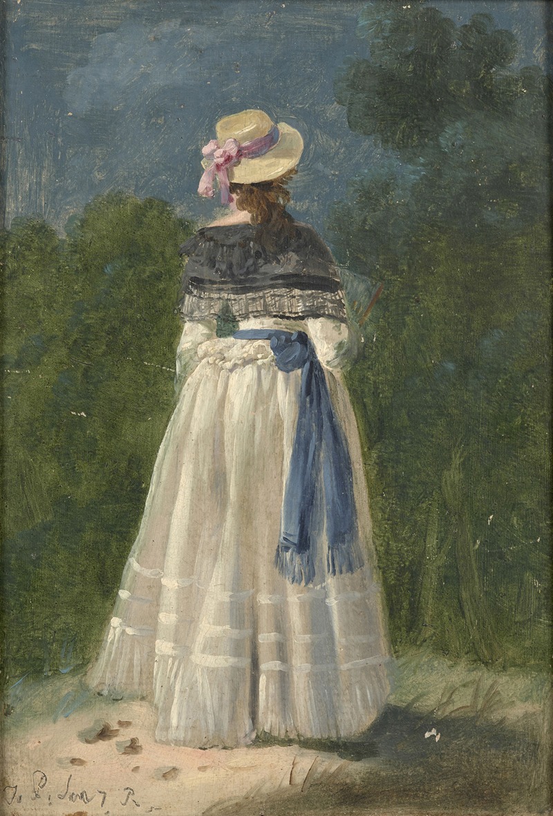 Jean Pillement - An elegant lady seen from behind