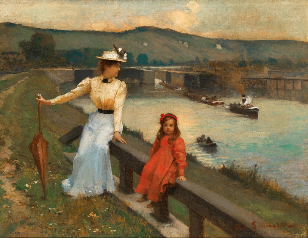 Jean-Paul Sinibaldi - Mother and Daughter at the Riverbank