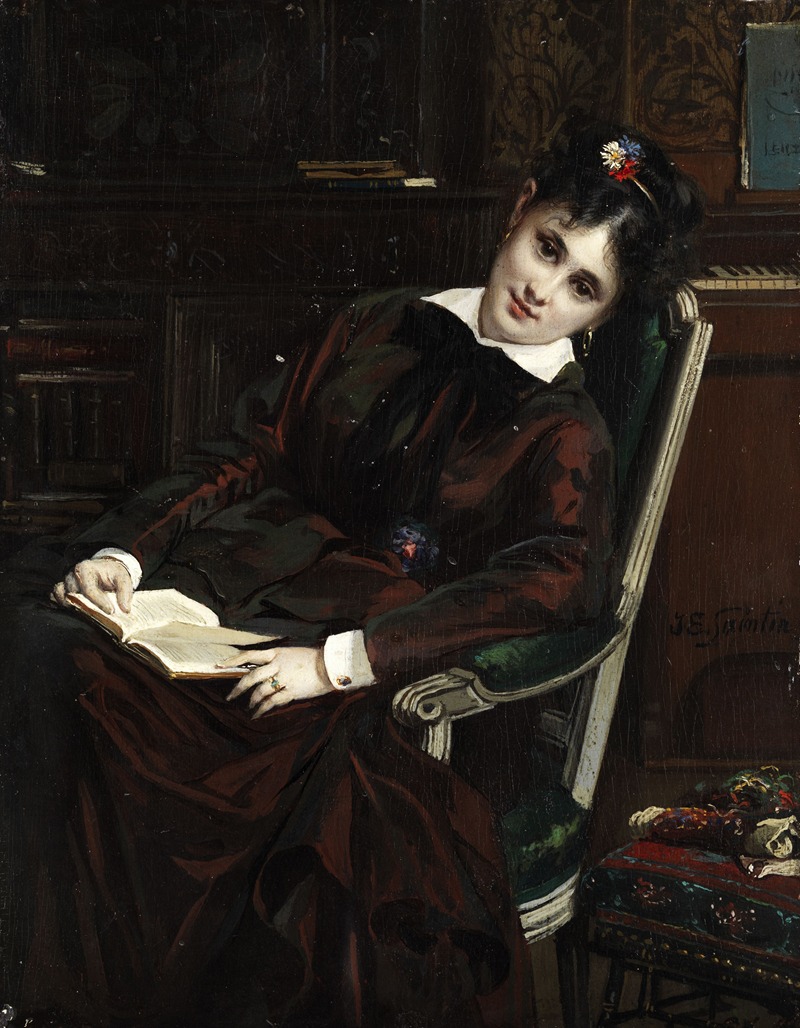 Jules-Émile Saintin - Young woman reading