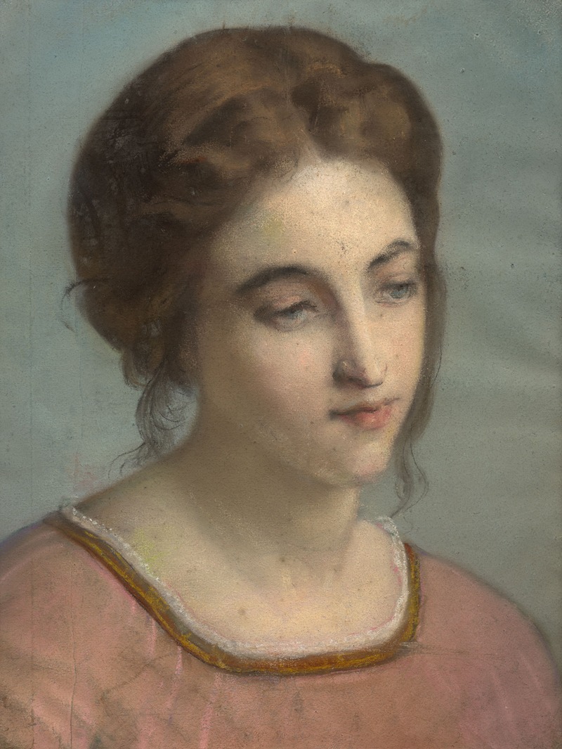 Louis Janmot - Portrait of a young woman with a pink shirt