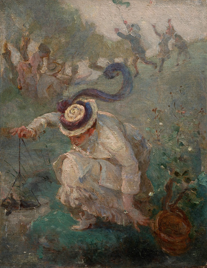 Marie Bracquemond - Crayfish fishing