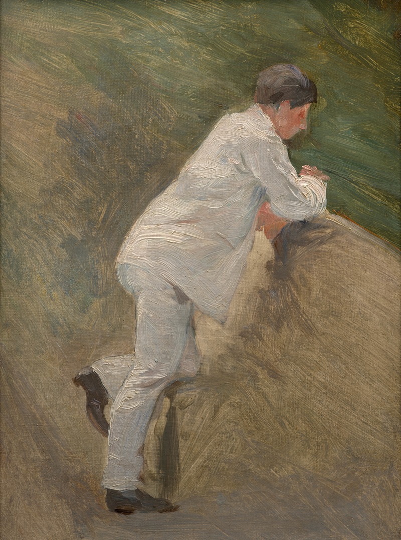 Marie Bracquemond - Study of a man in a white suit for ‘En bateau (Sisley et sa femme)’