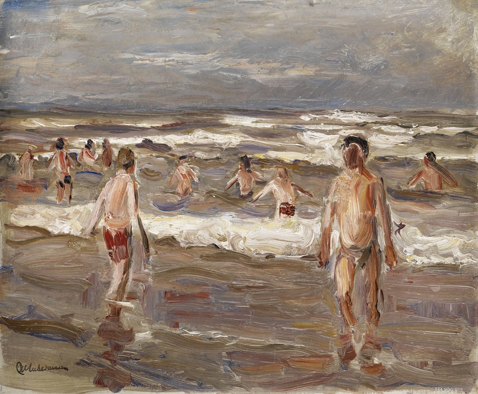 Max Liebermann - Badende Knaben im Meer