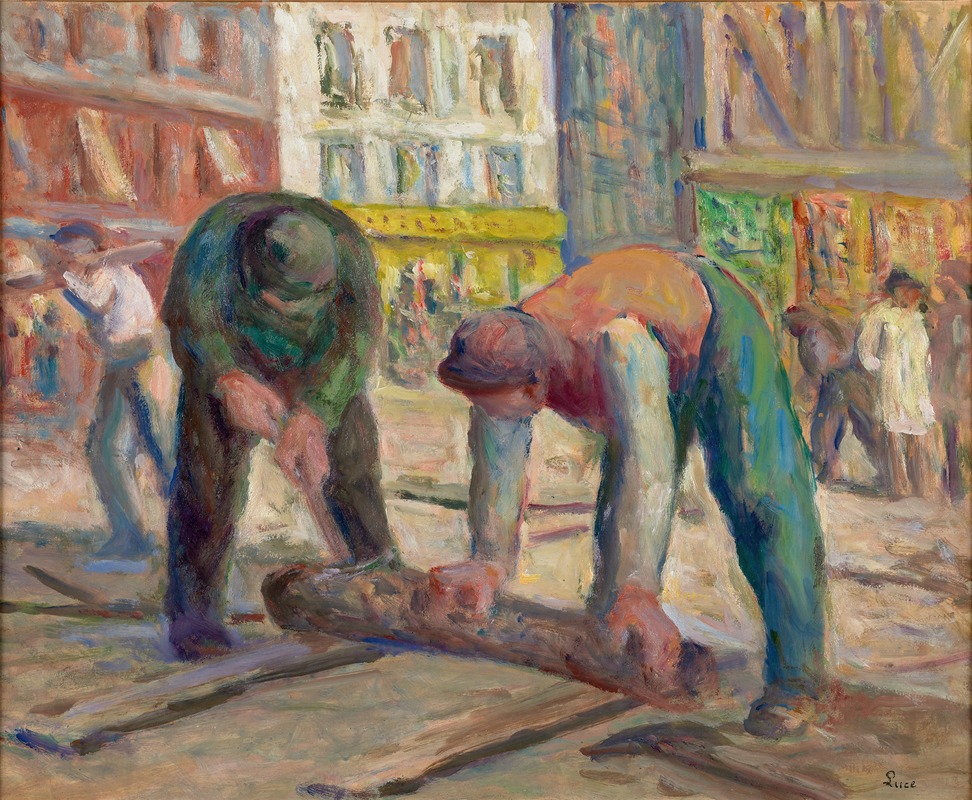 Maximilien Luce - Travaux sur la chaussée, les charpentiers