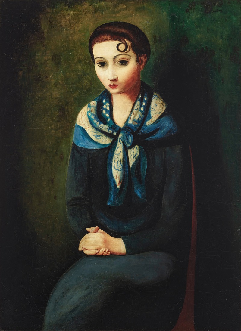 Moïse Kisling - Femme à l’écharpe bleue