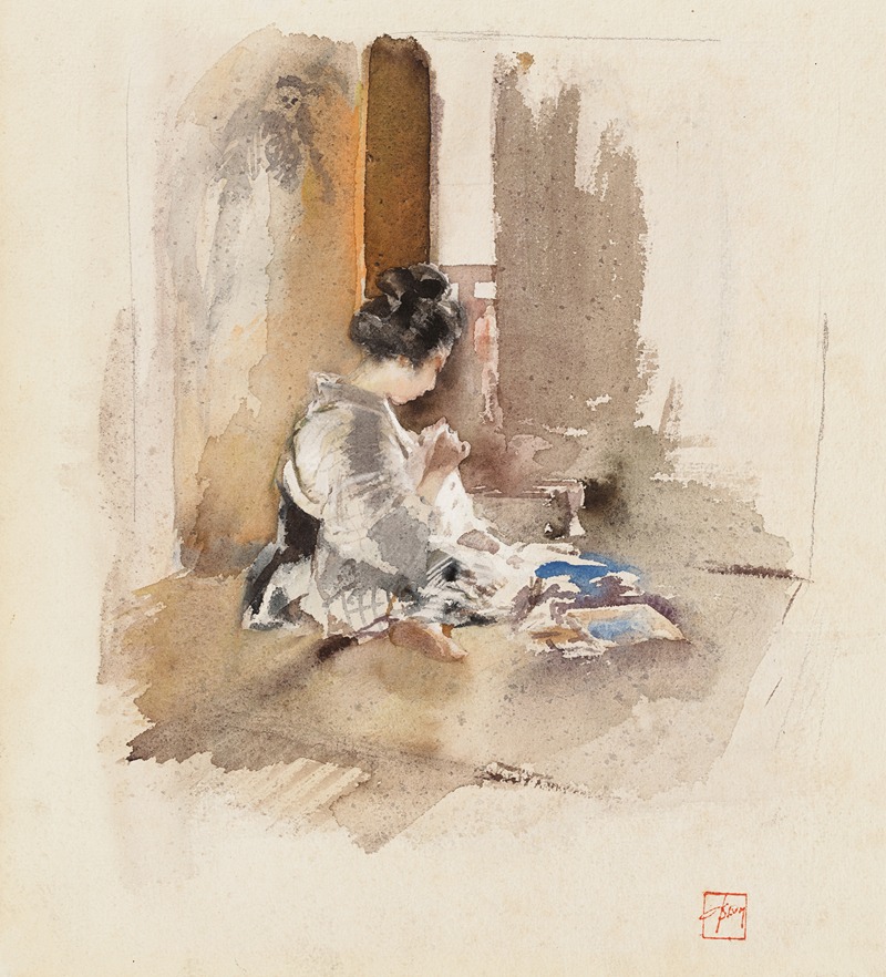 Robert Frederick Blum - Japanese Girl Sewing