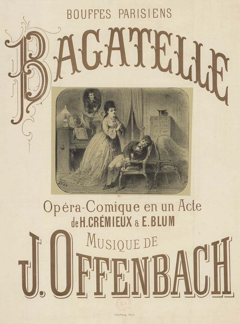 Stop - Bouffes-Parisiens. Bagatelle, opéra-comique en un acte de H. Crémieux & E. Blum. Musique de J. Offenbach