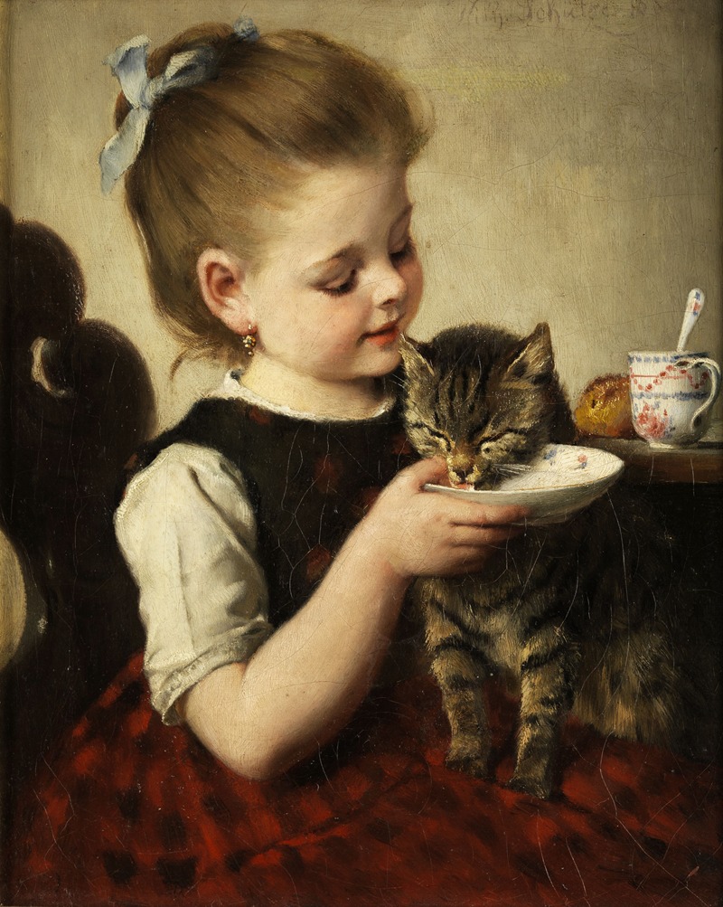 Wilhelm Schutze - Mädchen mit Katze