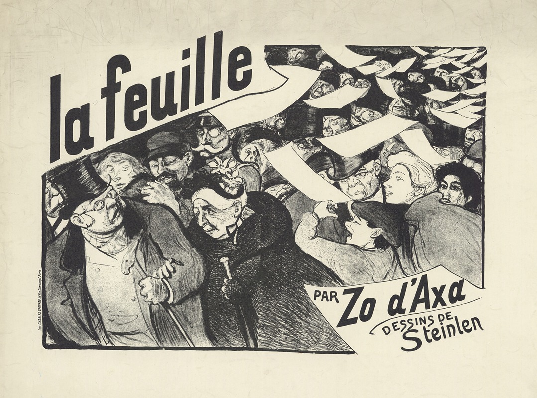 Théophile Alexandre Steinlen - La Feuille, En vente partout, Par Zo d’Axa, Dessins de Steinlen