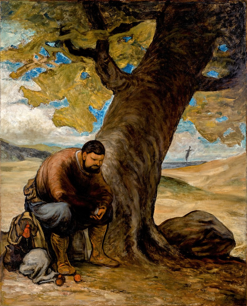 Honoré Daumier - Sancho Pansa, unter einem Baum ausruhend