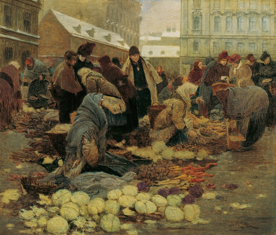 Johann Nepomuk Geller - Kroatenmarkt auf der Haide in Wien